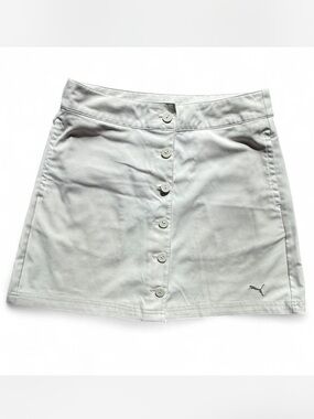 PUMA White A Line Button Down Mini Skirt Tennis Golf Women's Size 4 S Activewear